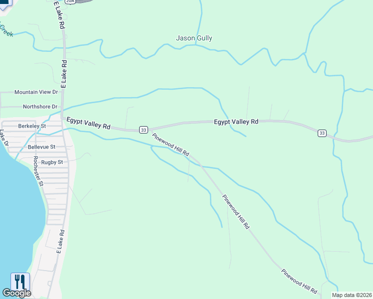 map of restaurants, bars, coffee shops, grocery stores, and more near 5109 Pinewood Hill Road in Honeoye