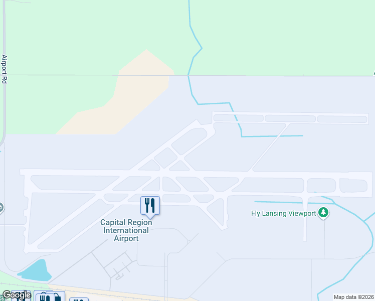 map of restaurants, bars, coffee shops, grocery stores, and more near Unnamed Road in Lansing