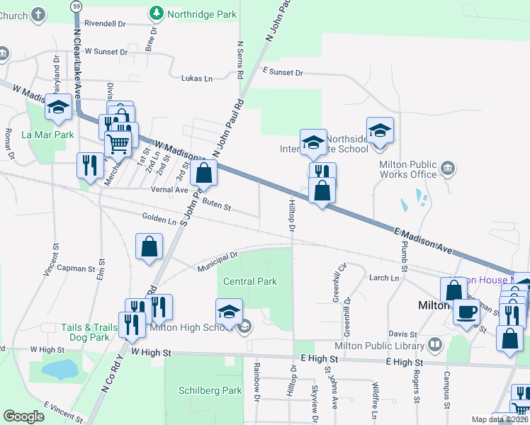 map of restaurants, bars, coffee shops, grocery stores, and more near 32 Morgan Street in Milton