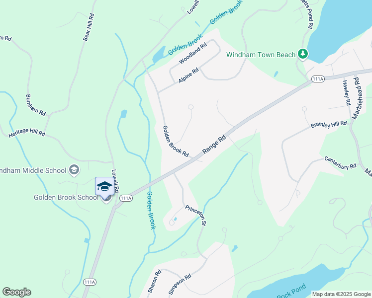 map of restaurants, bars, coffee shops, grocery stores, and more near 23A Golden Brook Road in Windham