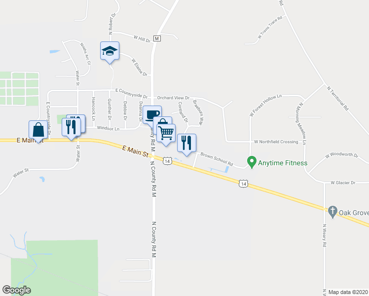 map of restaurants, bars, coffee shops, grocery stores, and more near 780 Brown School Road in Evansville