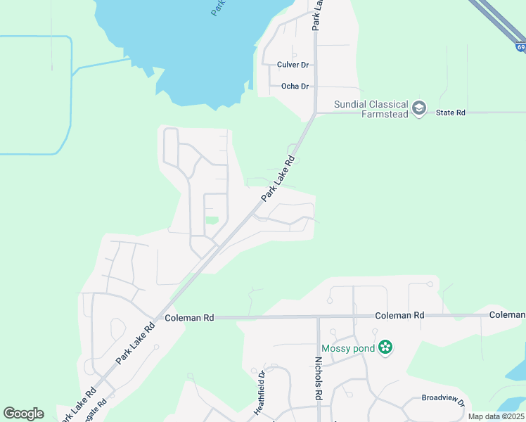 map of restaurants, bars, coffee shops, grocery stores, and more near 6333 Highland Ridge Drive in East Lansing