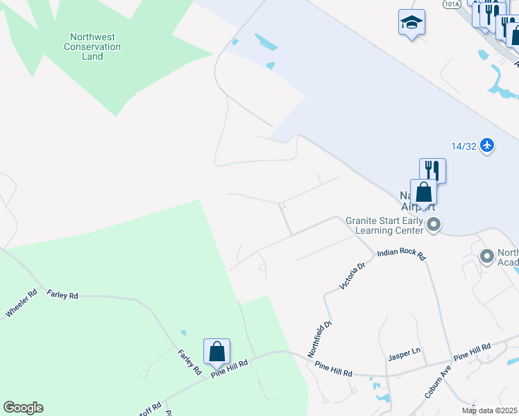 map of restaurants, bars, coffee shops, grocery stores, and more near 8 Massasoit Road in Nashua