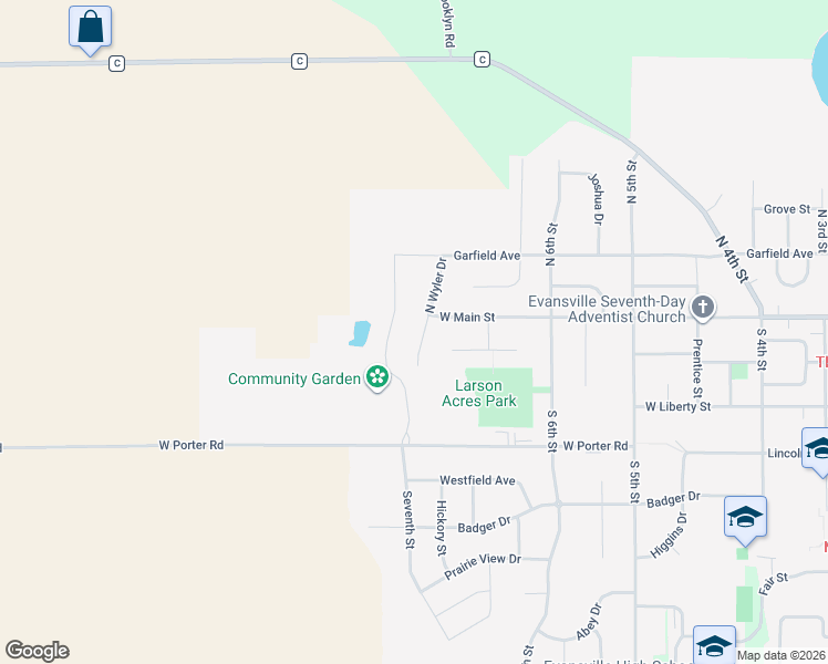 map of restaurants, bars, coffee shops, grocery stores, and more near 19 S Wyler Dr in Evansville