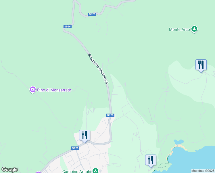 map of restaurants, bars, coffee shops, grocery stores, and more near 24 Località Santa Caterina in Provincia di Livorno