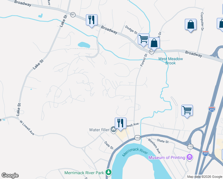 map of restaurants, bars, coffee shops, grocery stores, and more near 169 Morgan Drive in Haverhill