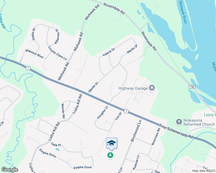 map of restaurants, bars, coffee shops, grocery stores, and more near 1004 Woodfield Drive in Schenectady County