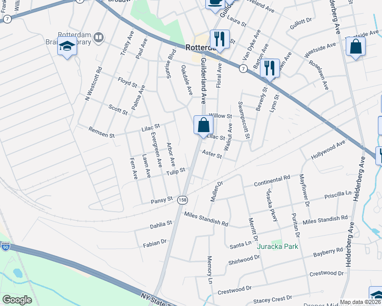 map of restaurants, bars, coffee shops, grocery stores, and more near 684 Palm Avenue in Rotterdam