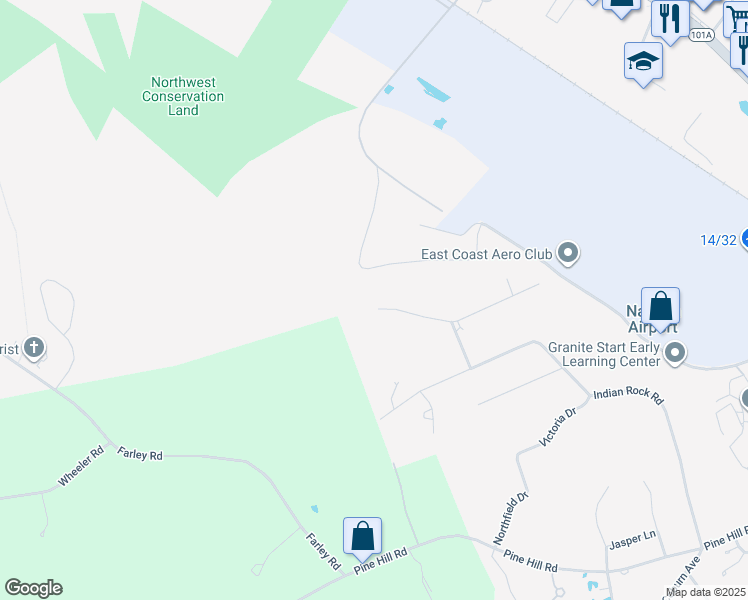 map of restaurants, bars, coffee shops, grocery stores, and more near 17 Massasoit Road in Nashua