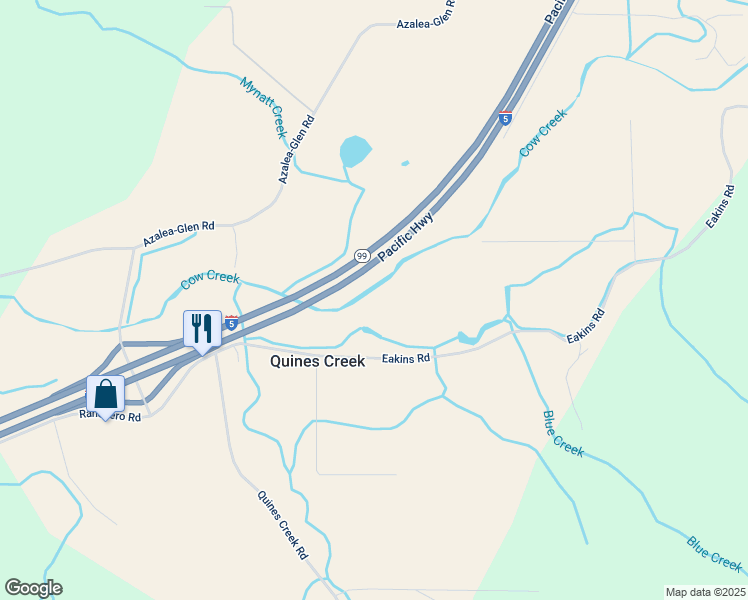 map of restaurants, bars, coffee shops, grocery stores, and more near in Quines Creek