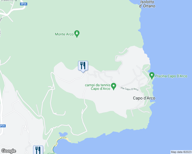 map of restaurants, bars, coffee shops, grocery stores, and more near 1 Localita' Capo D'arco in Provincia di Livorno
