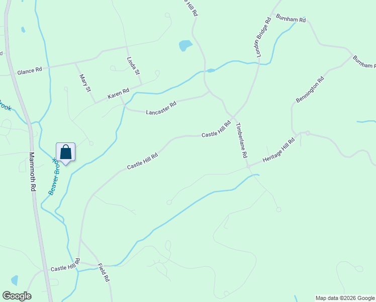 map of restaurants, bars, coffee shops, grocery stores, and more near 115 Castle Hill Road in Windham