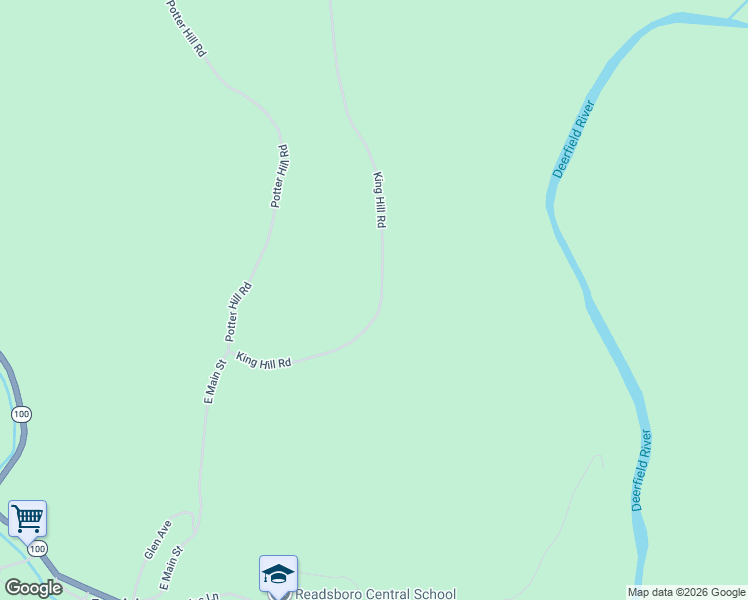 map of restaurants, bars, coffee shops, grocery stores, and more near 395 King Hill Road in Readsboro