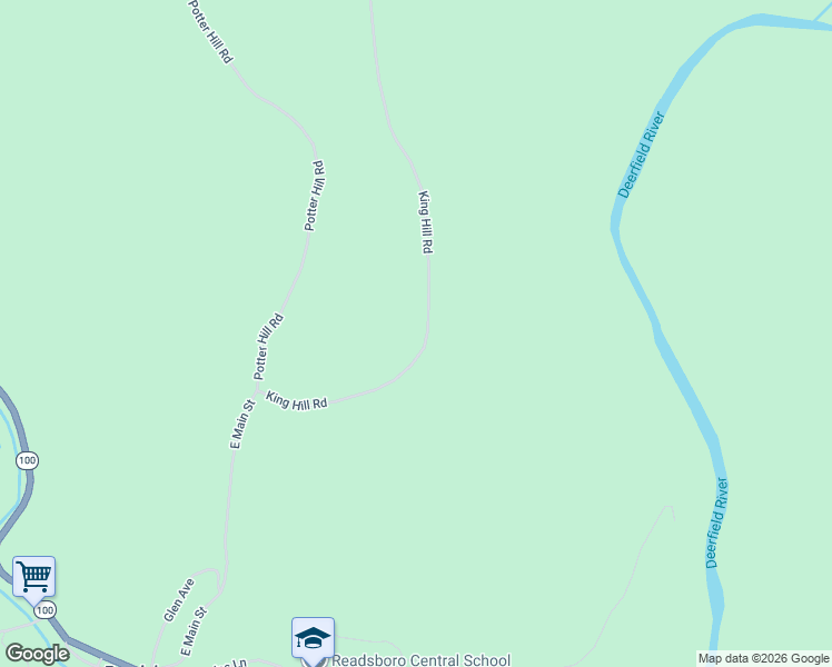 map of restaurants, bars, coffee shops, grocery stores, and more near 395 King Hill Road in Readsboro