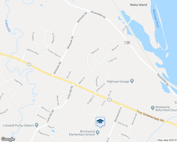 map of restaurants, bars, coffee shops, grocery stores, and more near 1005 Valerie Drive in Schenectady County