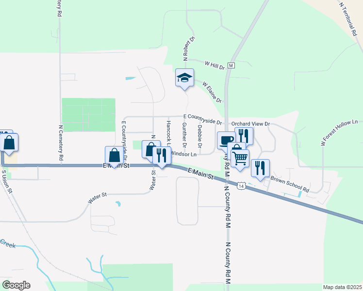 map of restaurants, bars, coffee shops, grocery stores, and more near 51 Gunther Dr in Evansville