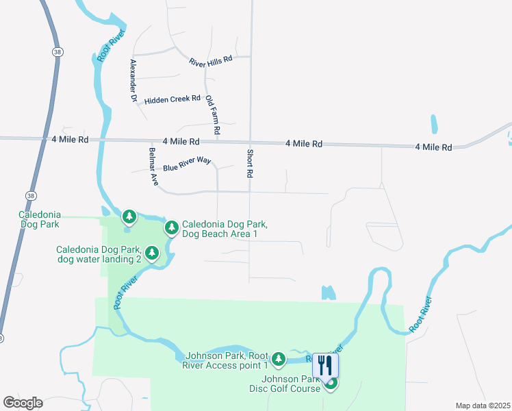 map of restaurants, bars, coffee shops, grocery stores, and more near 4801 Short Road in Racine