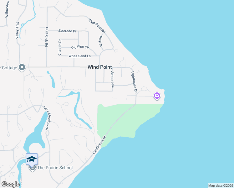 map of restaurants, bars, coffee shops, grocery stores, and more near 4729 James Avenue in Wind Point