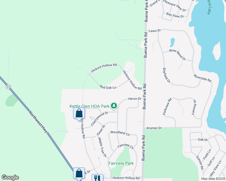map of restaurants, bars, coffee shops, grocery stores, and more near 31305 Red Oak Lane in Waterford