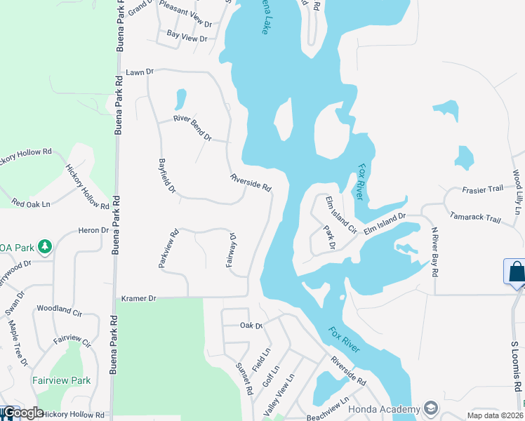 map of restaurants, bars, coffee shops, grocery stores, and more near 4848 Riverside Road in Waterford