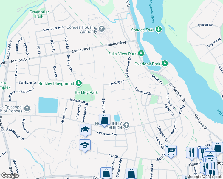 map of restaurants, bars, coffee shops, grocery stores, and more near 28 Diane Court in Cohoes