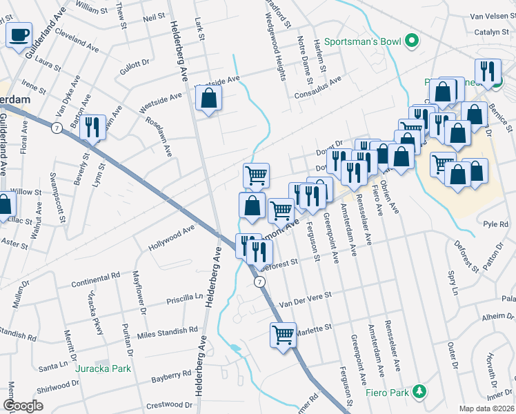 map of restaurants, bars, coffee shops, grocery stores, and more near in Rotterdam