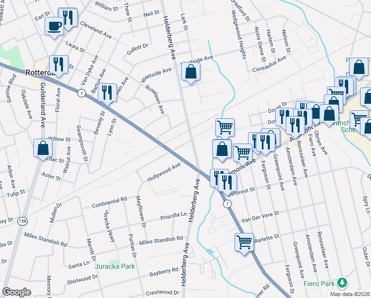 map of restaurants, bars, coffee shops, grocery stores, and more near 1818 Curry Road in Rotterdam