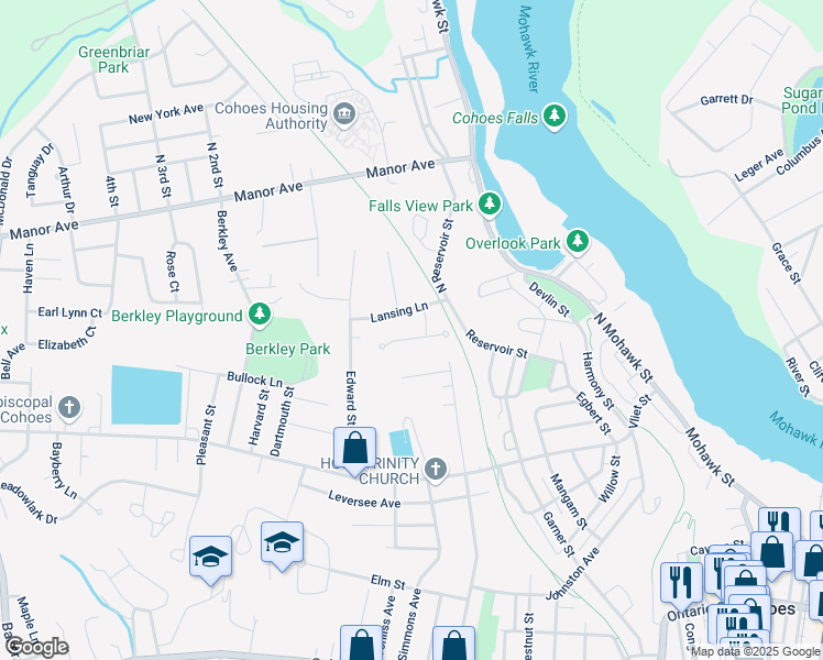 map of restaurants, bars, coffee shops, grocery stores, and more near 28 Diane Court in Cohoes