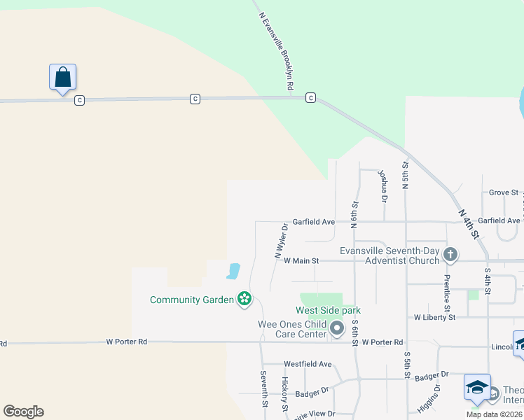 map of restaurants, bars, coffee shops, grocery stores, and more near 727 Garfield Avenue in Evansville