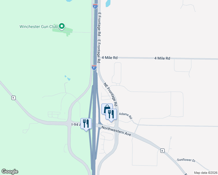 map of restaurants, bars, coffee shops, grocery stores, and more near 4 Mile Rd in Caledonia