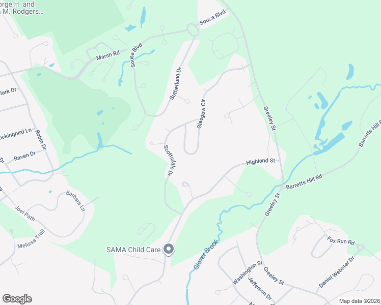 map of restaurants, bars, coffee shops, grocery stores, and more near 44 Glasgow Circle in Hudson