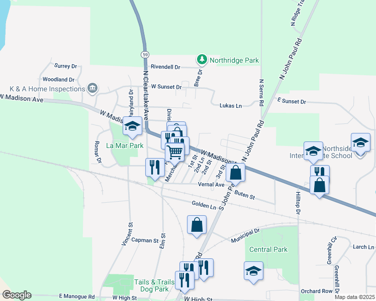 map of restaurants, bars, coffee shops, grocery stores, and more near 12 Merchant Row in Milton