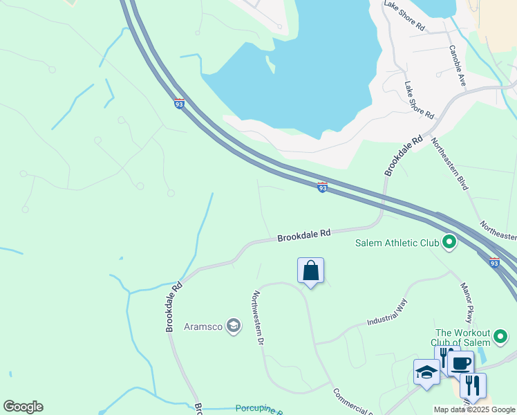 map of restaurants, bars, coffee shops, grocery stores, and more near 11 Maylane Drive in Salem