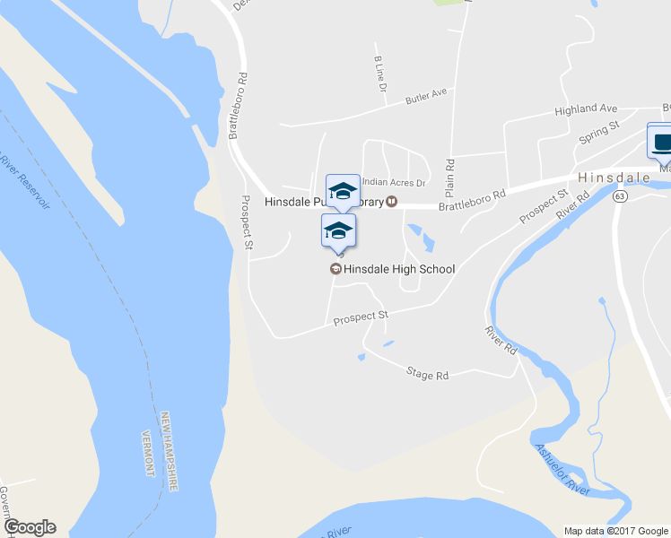 map of restaurants, bars, coffee shops, grocery stores, and more near School Street in Hinsdale