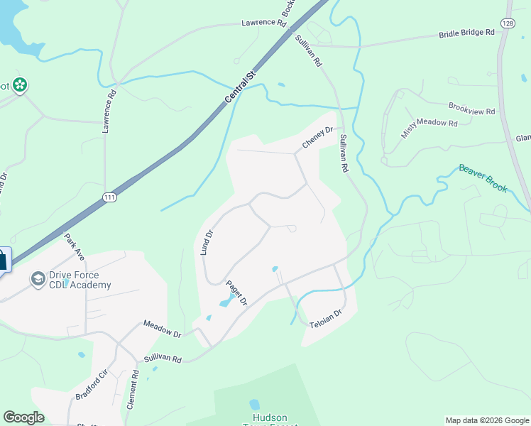 map of restaurants, bars, coffee shops, grocery stores, and more near 4 Hedgerow Drive in Hudson