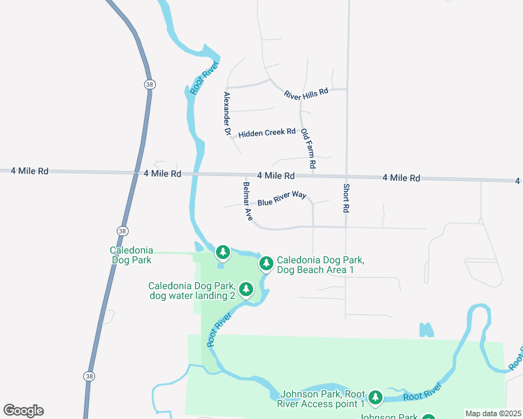 map of restaurants, bars, coffee shops, grocery stores, and more near 6601 Blue River Way in Racine