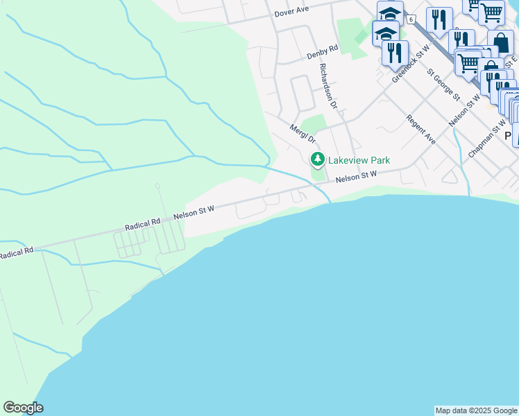 map of restaurants, bars, coffee shops, grocery stores, and more near 2020 Maple Boulevard in Port Dover