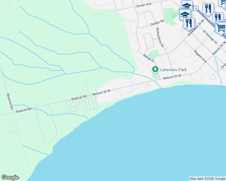 map of restaurants, bars, coffee shops, grocery stores, and more near 709 Nelson Street West in Port Dover