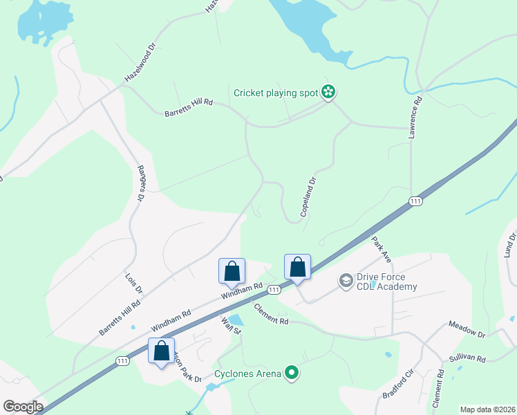 map of restaurants, bars, coffee shops, grocery stores, and more near 116 Barretts Hill Road in Hudson