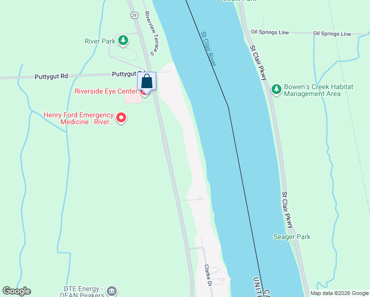 map of restaurants, bars, coffee shops, grocery stores, and more near 4189 River Road in East China