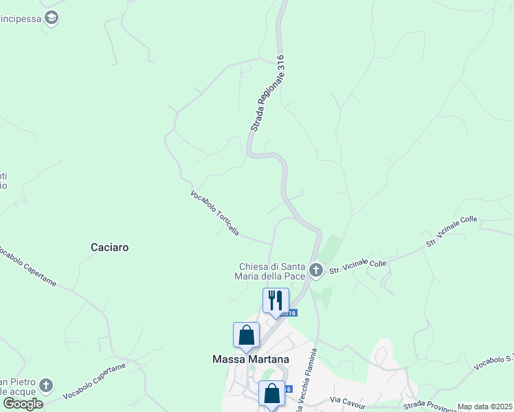 map of restaurants, bars, coffee shops, grocery stores, and more near in Province of Perugia