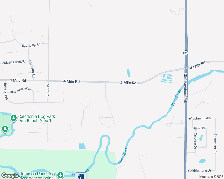 map of restaurants, bars, coffee shops, grocery stores, and more near 4823 Bluffside Drive in Racine
