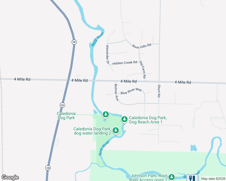 map of restaurants, bars, coffee shops, grocery stores, and more near 6721 Blue River Way in Racine