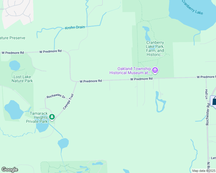 map of restaurants, bars, coffee shops, grocery stores, and more near 707 West Predmore Road in Oakland charter Township
