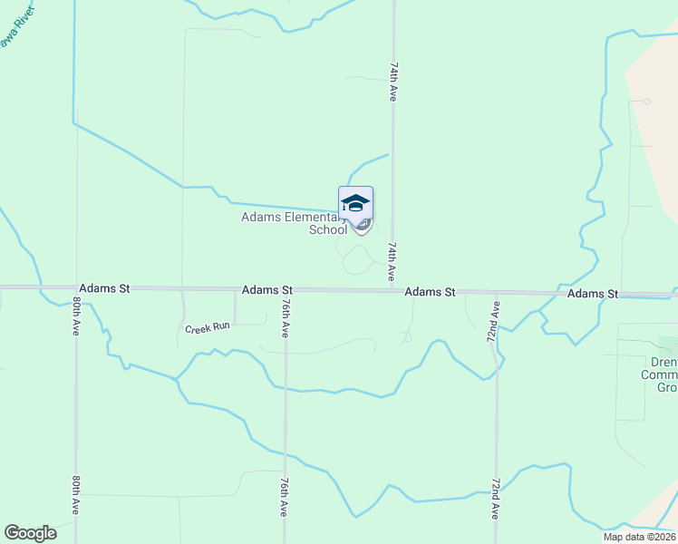 map of restaurants, bars, coffee shops, grocery stores, and more near 7505 Adams Street in Zeeland