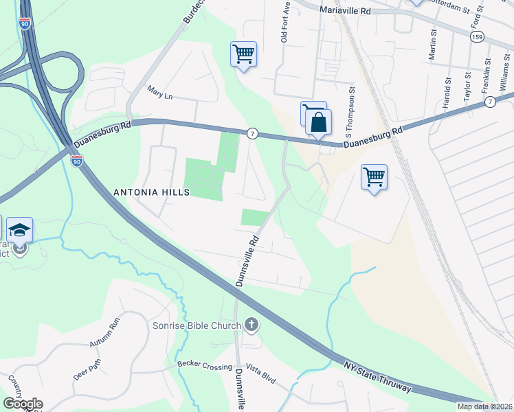 map of restaurants, bars, coffee shops, grocery stores, and more near 341 Dolan Drive in Schenectady