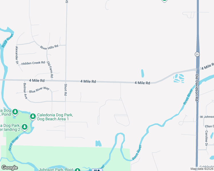 map of restaurants, bars, coffee shops, grocery stores, and more near 5723 4 Mile Road in Racine