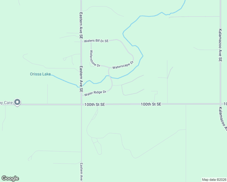 map of restaurants, bars, coffee shops, grocery stores, and more near 906 Water Ridge Drive in Byron Center