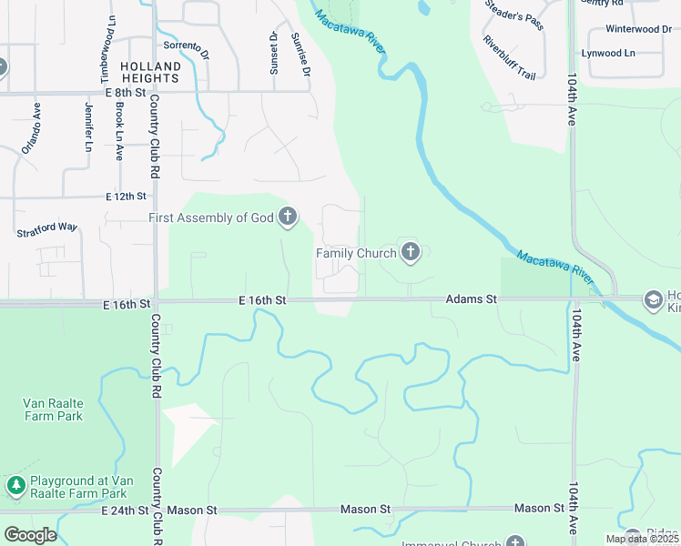 map of restaurants, bars, coffee shops, grocery stores, and more near 1380 Quarterline Cmns in Holland