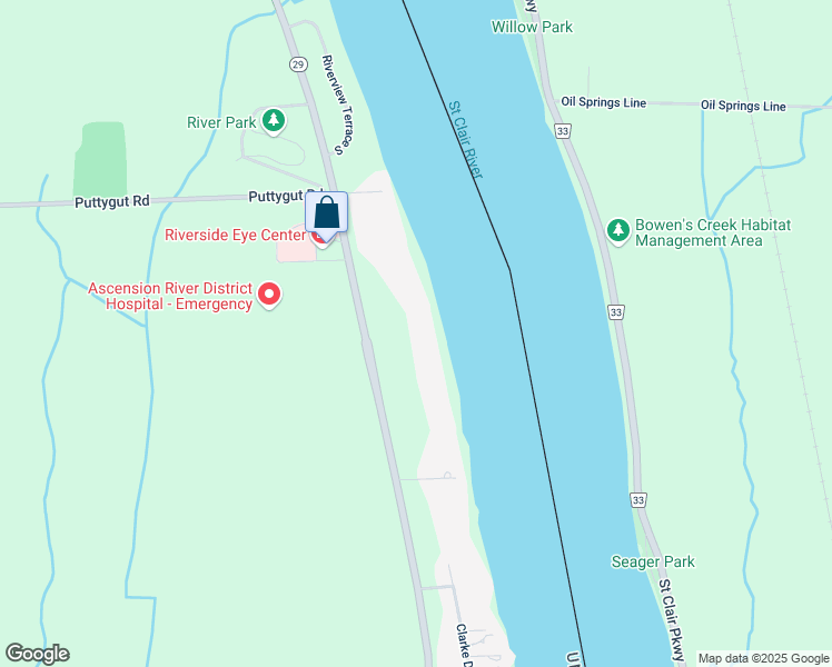 map of restaurants, bars, coffee shops, grocery stores, and more near 4153 River Road in East China